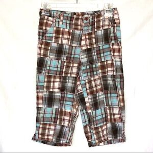 Pony Tails Plaid Long Walking Shorts Girls Sz 12